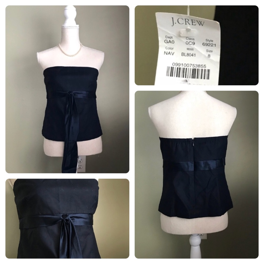 J. Crew Black Bustier Strapless Top